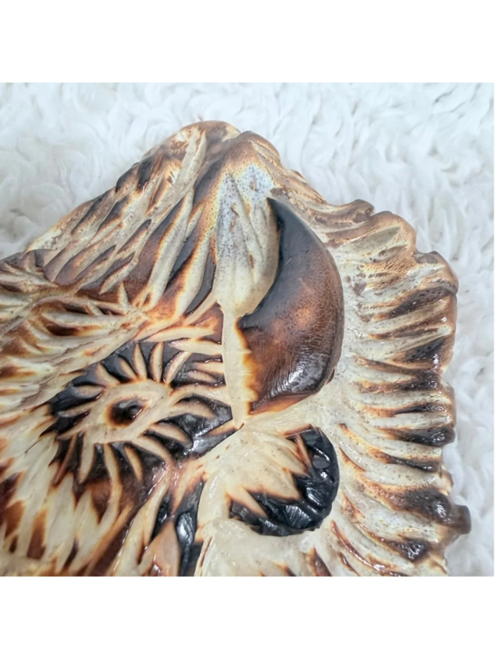 Buffalo Bison 3D Head Belt Buckle Etched Resin Carving Western Wear 3.75